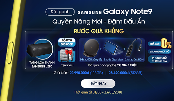 Samsung Galaxy Note 9 chính thức ra mắt tại Việt Nam với mức giá sốc
