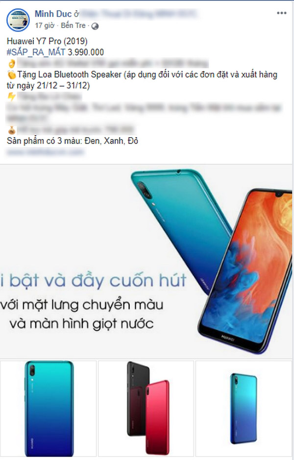 “Siêu phẩm giá rẻ” Huawei Y7 Pro (2019) lộ giá bán cùng thiết kế sang trọng, mặt lưng chuyển màu thời thượng 