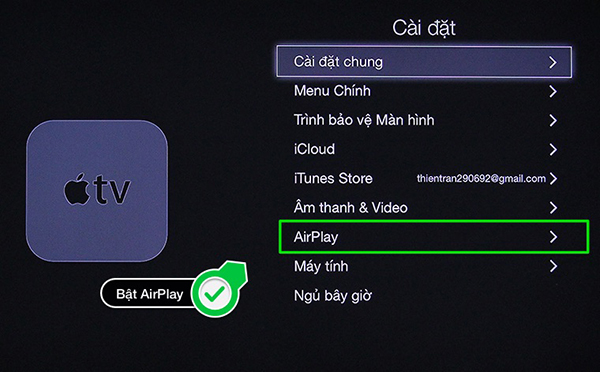 Hướng dẫn cách chuyển hình từ iPhone lên tivi mà không cần dây cáp 