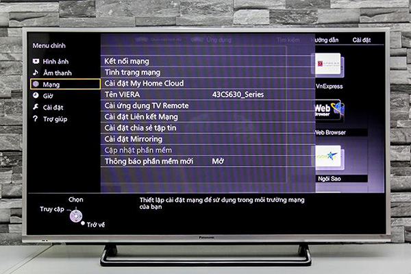 Các bước kết nối mạng trên smart tivi Panasonic