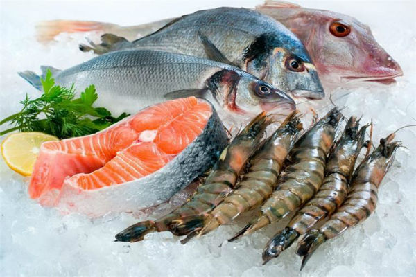 Ngăn trữ lạnh của Aqua Triple Fresh giúp bảo quản thực phẩm hải sản tươi sống hiệu quả