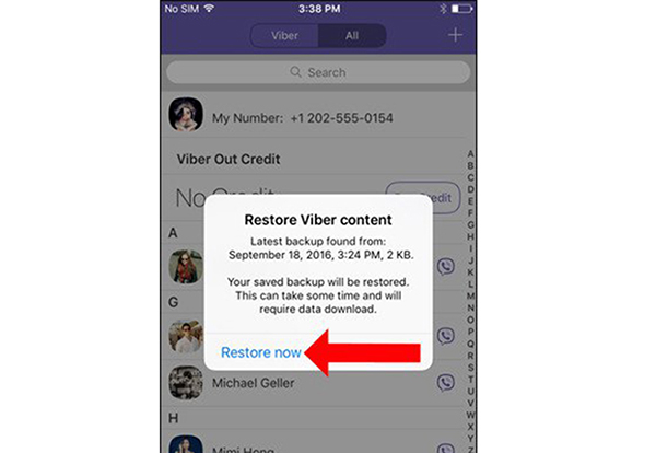 Khôi phục tin nhắn Facebook, Viber