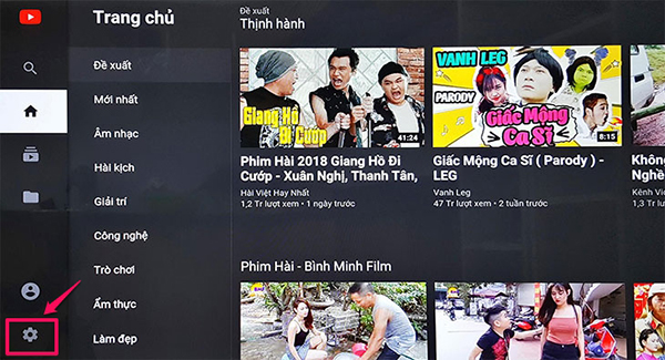 kích hoạt tính năng tự động bật tắt khi chuyển video Youtube trên smart tivi Sony 2018