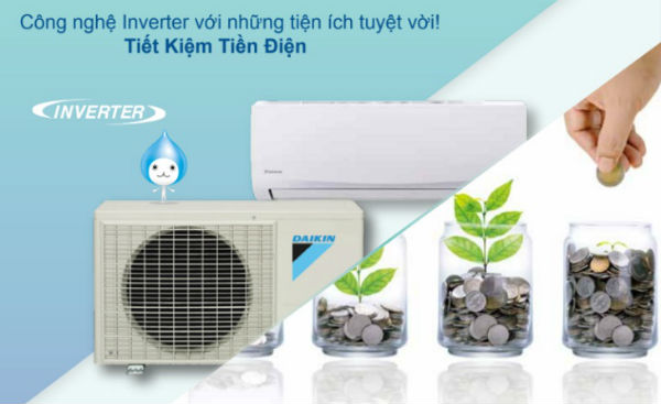 Máy lạnh Daikin được trang bị công nghệ Inverter giúp tiết kiệm điện năng tối đa