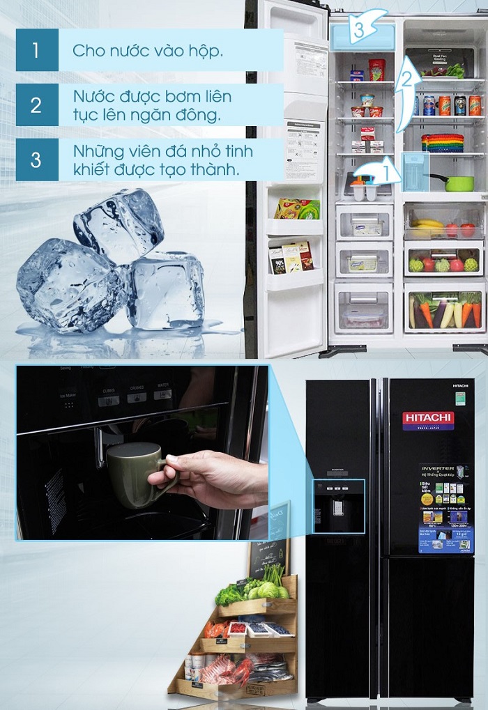 tủ lạnh làm đá tự động