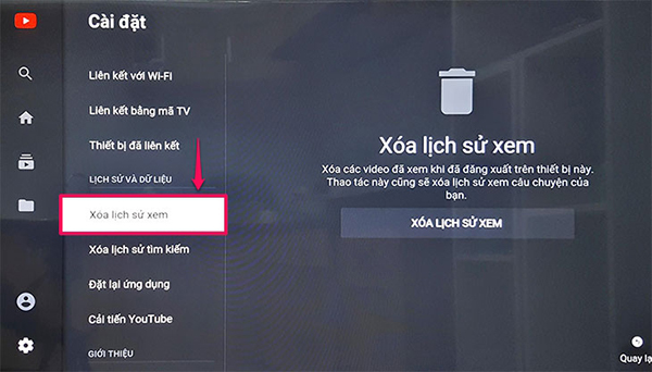 Hướng dẫn chi tiết cách xóa lịch sử xem, tìm kiếm trên smart tivi Sony