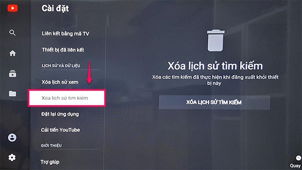 Hướng dẫn chi tiết cách xóa lịch sử xem, tìm kiếm trên smart tivi Sony