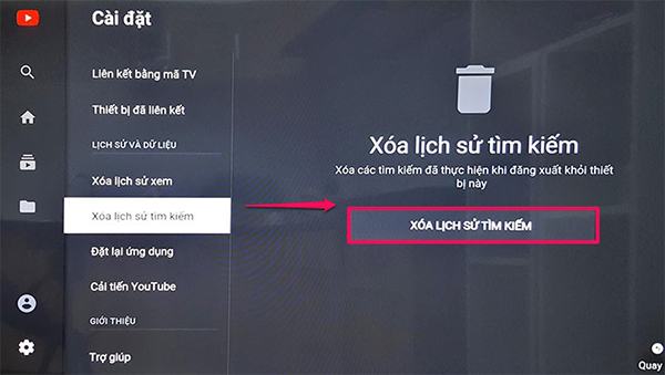 Hướng dẫn chi tiết cách xóa lịch sử xem, tìm kiếm trên smart tivi Sony