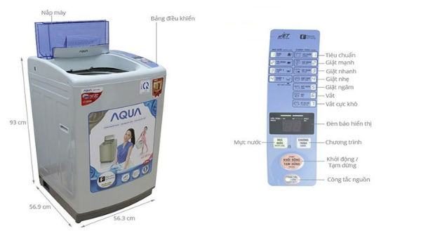 Cách sử dụng máy giặt Aqua 8kg cửa trên