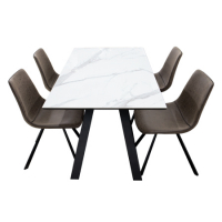 Bộ Bàn Ăn Grand T17189A-150 + 4 Ghế Ăn Seam H154A