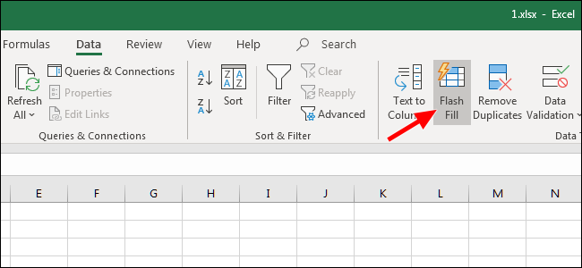 Sử dụng công cụ Flash fill trong Excel