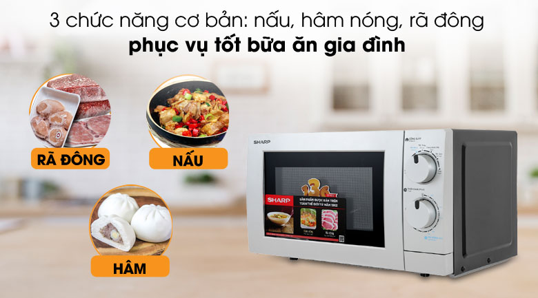 3 chức năng nấu hâm rã đông
