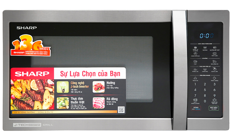 Lò vi sóng Sharp thiết kế hiện đại, đẹp mắt phù hợp bố trí trong mọi không gian bếp