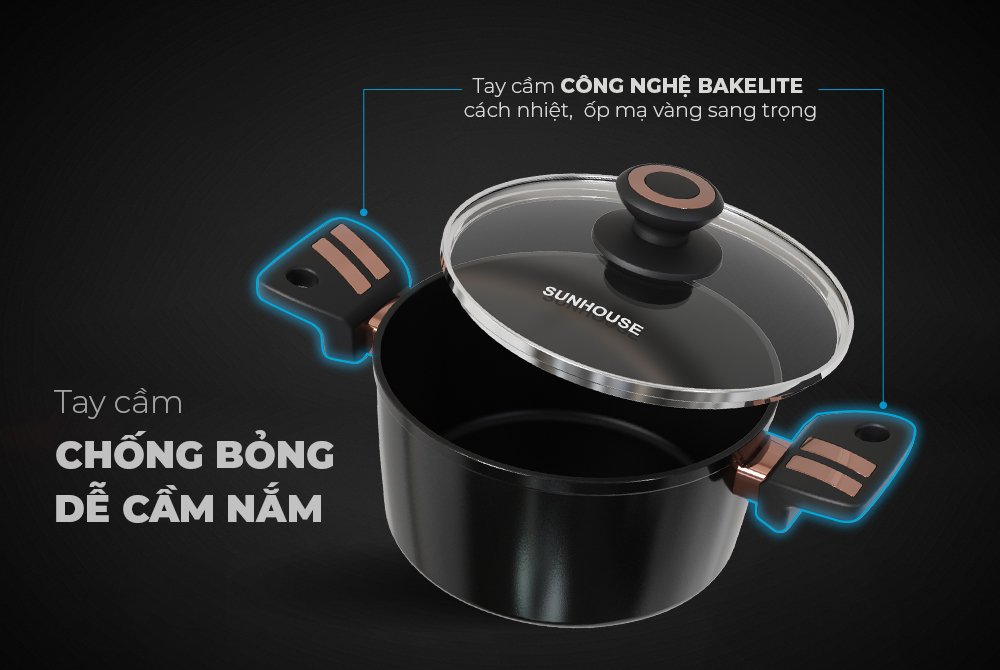 Tay cầm chống bỏng, dễ cầm nắm