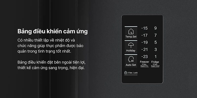 Bảng điều khiển cảm ứng dễ sử dụng