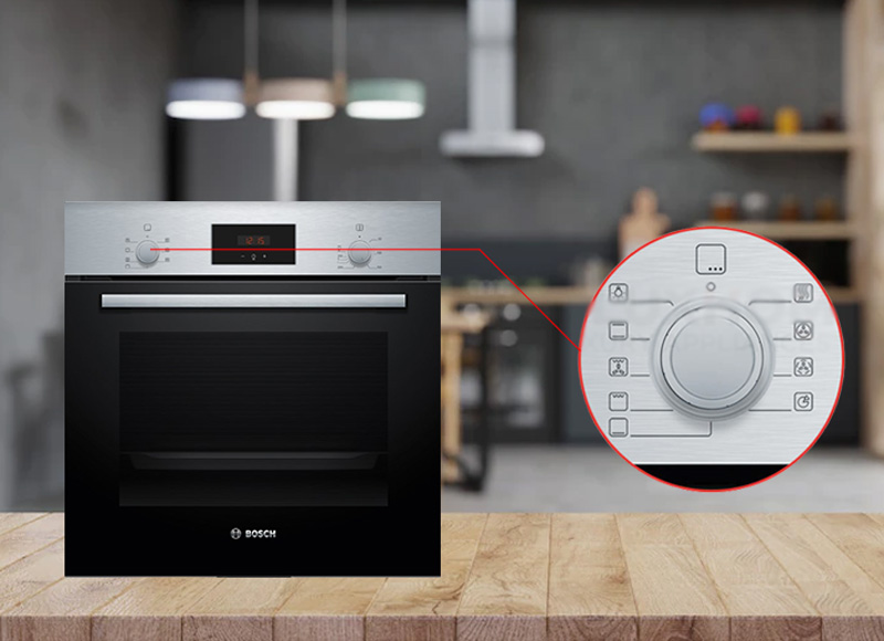 Bosch HBF133BS0A sử dụng bảng điều khiển núm xoay và cảm ứng