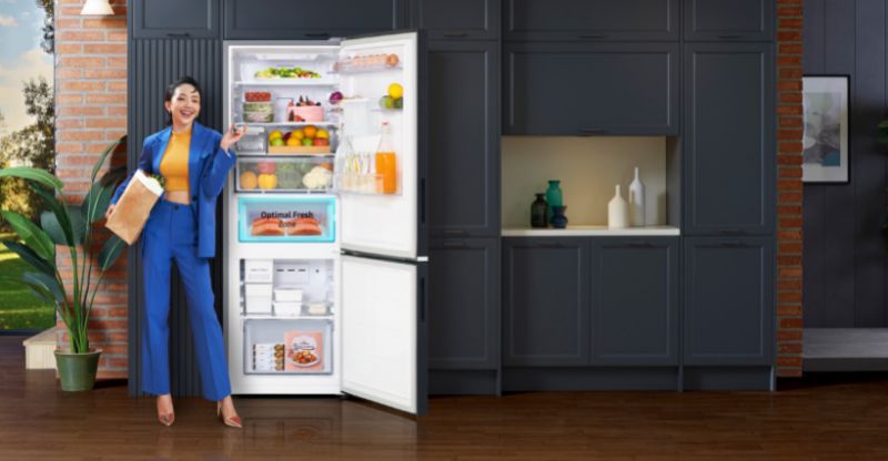 Công nghệ Optimal Fresh Zone vàTwin Cooling Plus giúp thực phẩm luôn tươi ngon