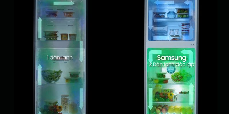 Tủ lạnh Samsung có 2 dàn lạnh riêng biệt