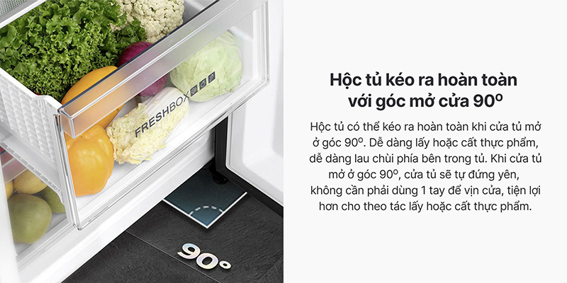 Thiết kế góc mở cửa 90ᵒ tiện lợi