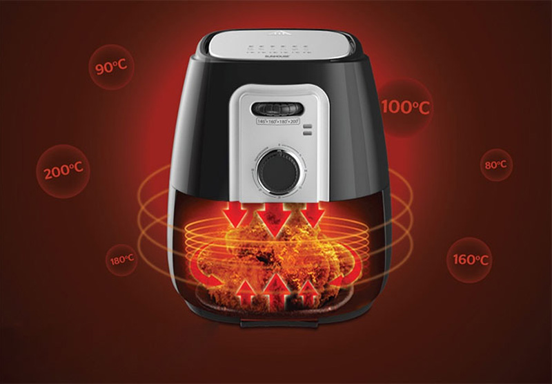 Khí nóng tản xung quanh giúp thức ăn chín đều