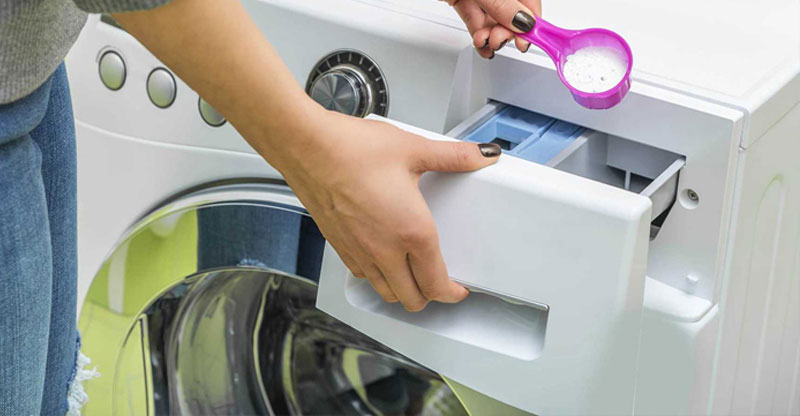 Cách cho bột giặt vào máy giặt cửa ngang