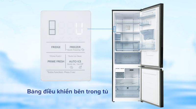 Bảng điều khiển bên trong tủ lạnh.