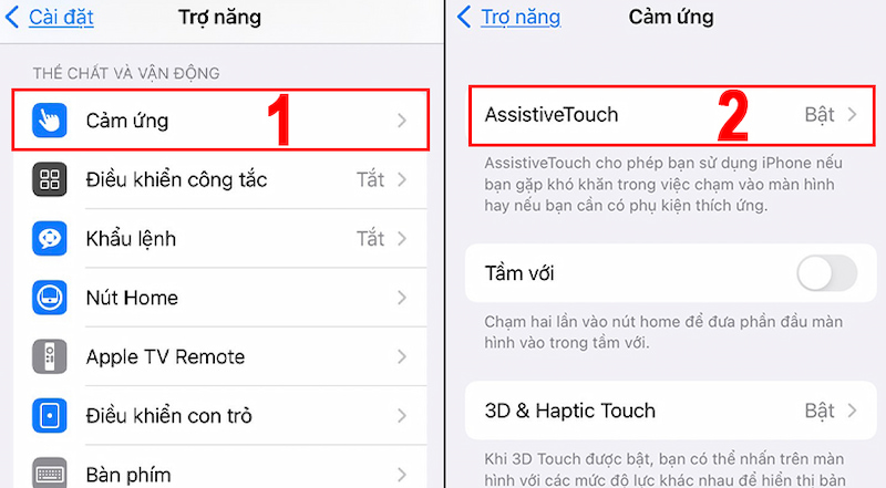 Bật nút Home ảo trên iPhone IOS 13 trở về sau