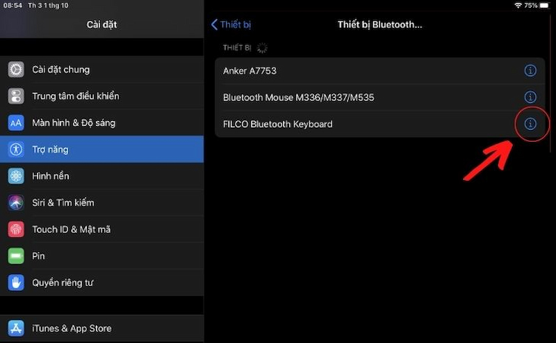 Cách ngắt kết nối chuột bluetooth với iPad