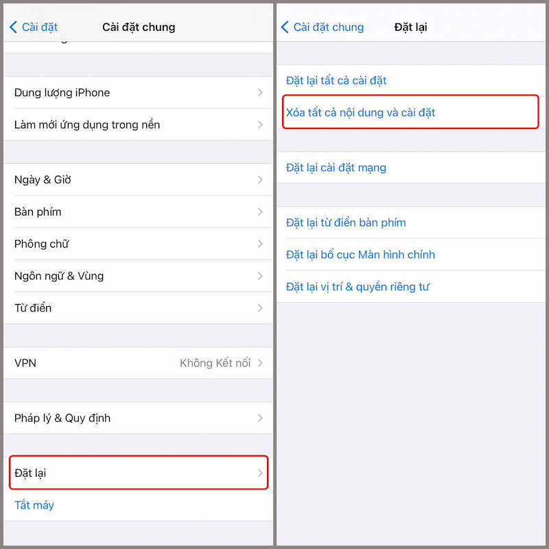 Cài đặt lại iPhone để khắc phục lỗi loa iPhone bị nhỏ