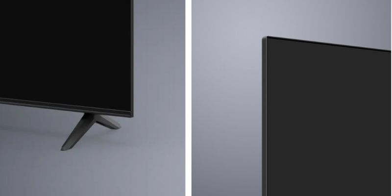 Thiết kế chân đế và khung viền tivi TCL 4K 55 inch 55P638