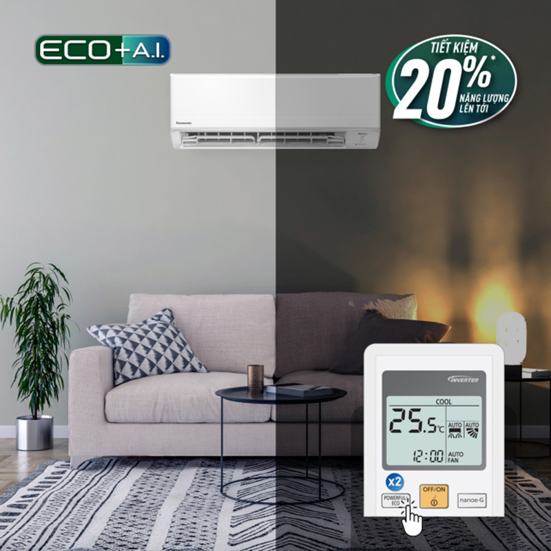 Công nghệ trí tuệ nhân tạo Eco + AI kết hợp Inverter