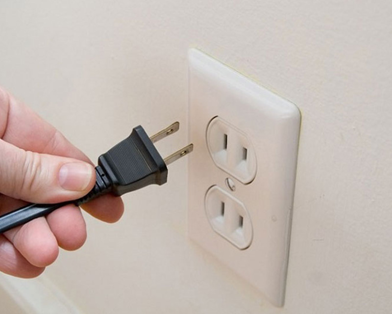 Cho sản phẩm trở lại mức 0 và rút dây nguồn