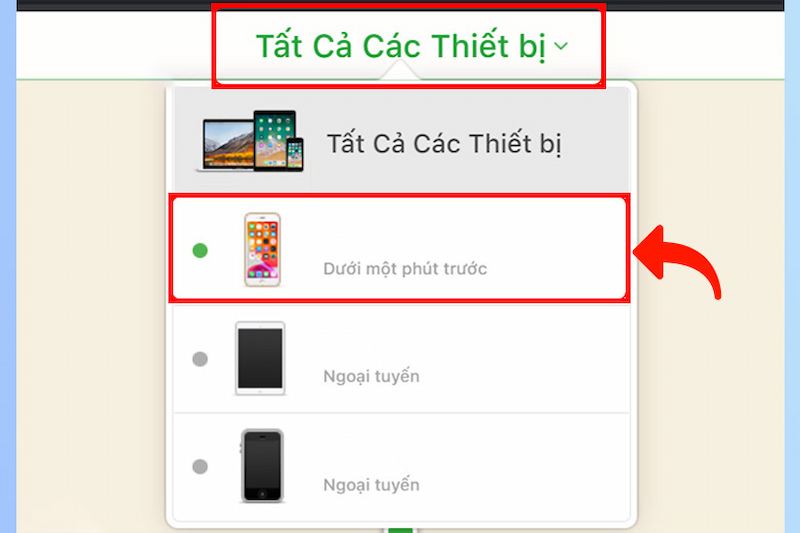 Nhấn chọn Tất cả thiết bị