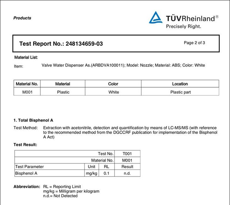 Chứng nhận từ tổ chức quốc tế TUV Rheinland.