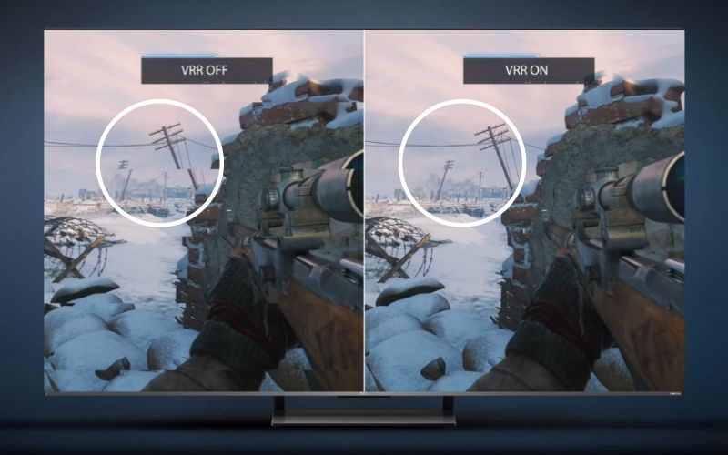 VRR giúp giảm thiểu hiện tượng xé hình khi chơi game trên TCL 55 Inch 55C735