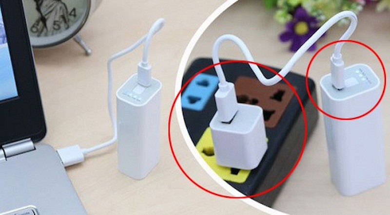 Củ sạc và jack cắm hư khiến sạc dự phòng không vào điện 