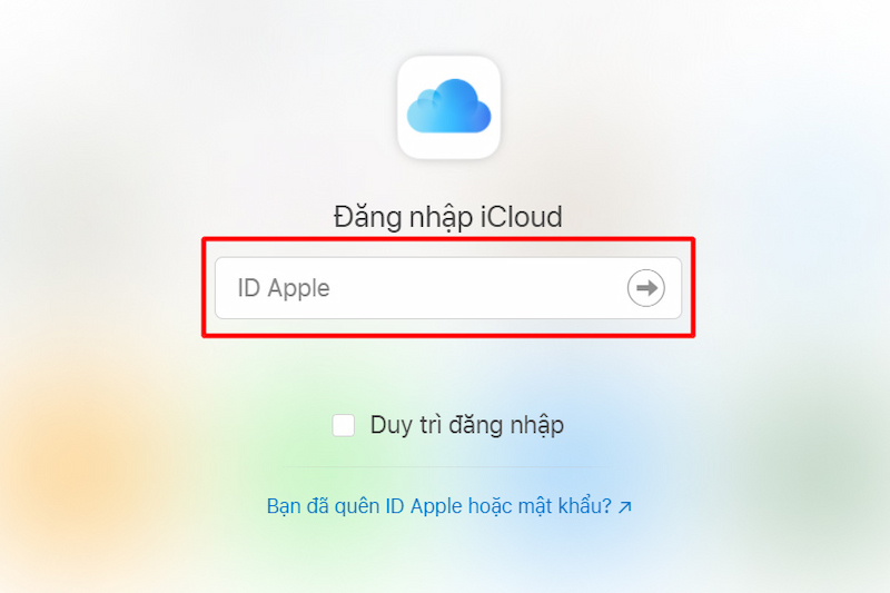 Đăng nhập tài khoản iCloud của điện thoại bị mất