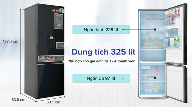 Dành cho gia đình từ 3 - 4 thành viên.