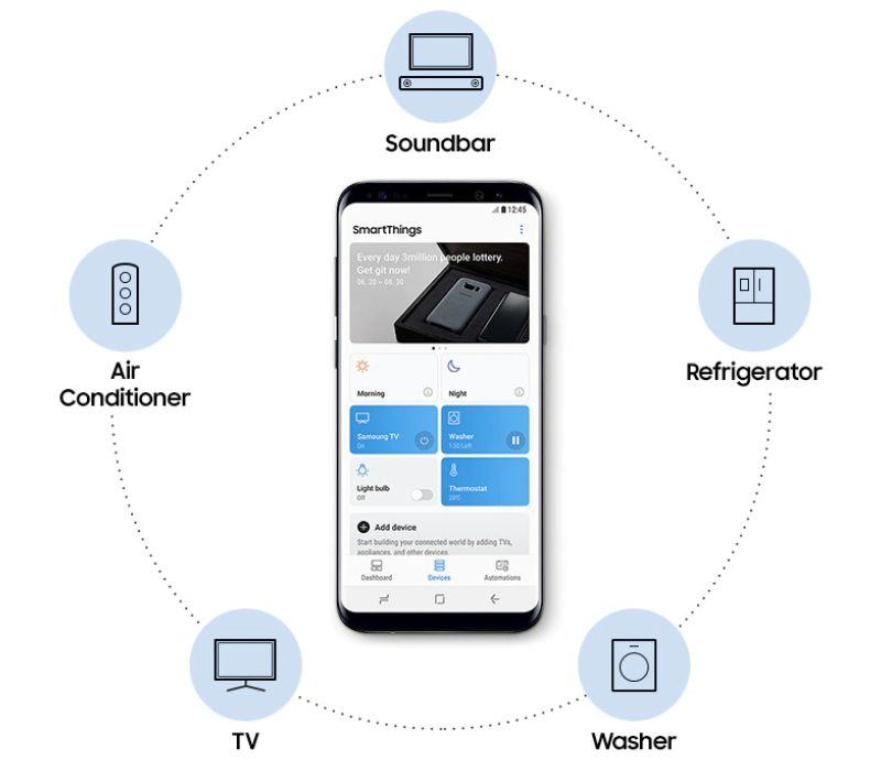 Ứng dụng SmartThings điều khiển tivi và các thiết bị khác của Samsung