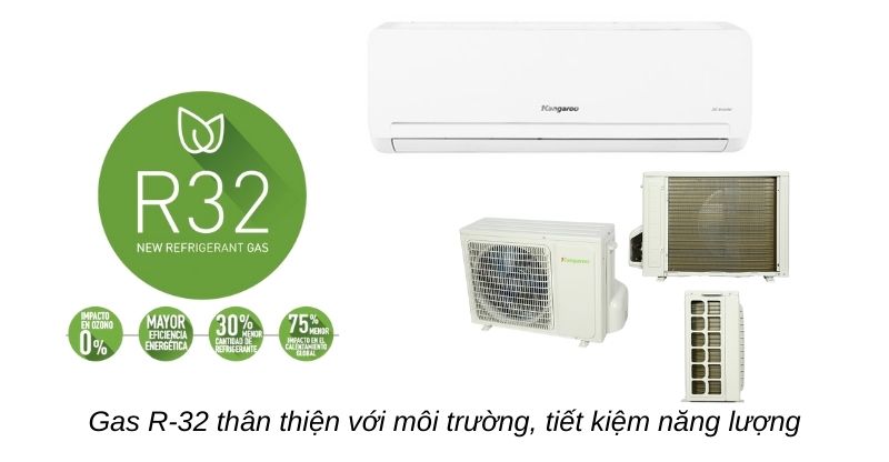 Sử dụng Gas R-32 thân thiện với môi trường, tiết kiệm