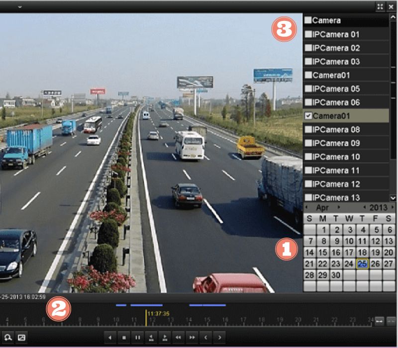 Giao diện hiển thị từ camera Hikvision