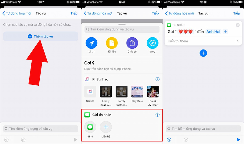 Hẹn giờ gửi tin nhắn trên iPhone bằng phím tắt Tự động hóa