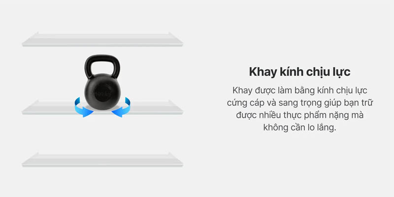 Khay kính chịu lực đảm bảo an toàn cho tủ lạnh