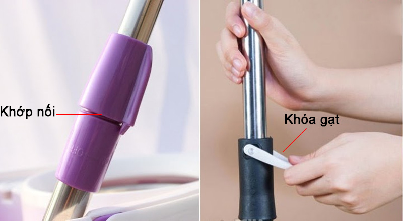 Khóa gạt bị kẹt sẽ không cố định chiều dài cây lau