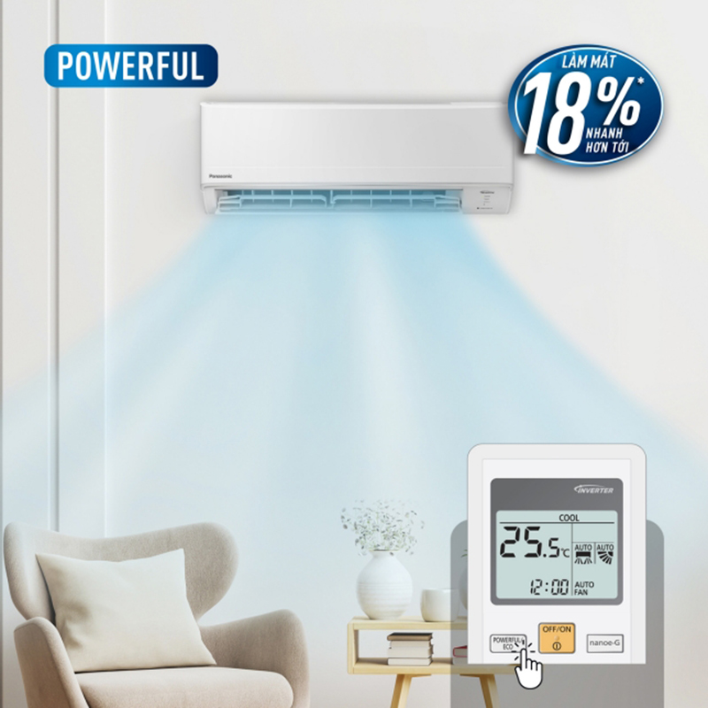 Chức năng Powerful làm mát căn phòng của bạn nhanh hơn 18%