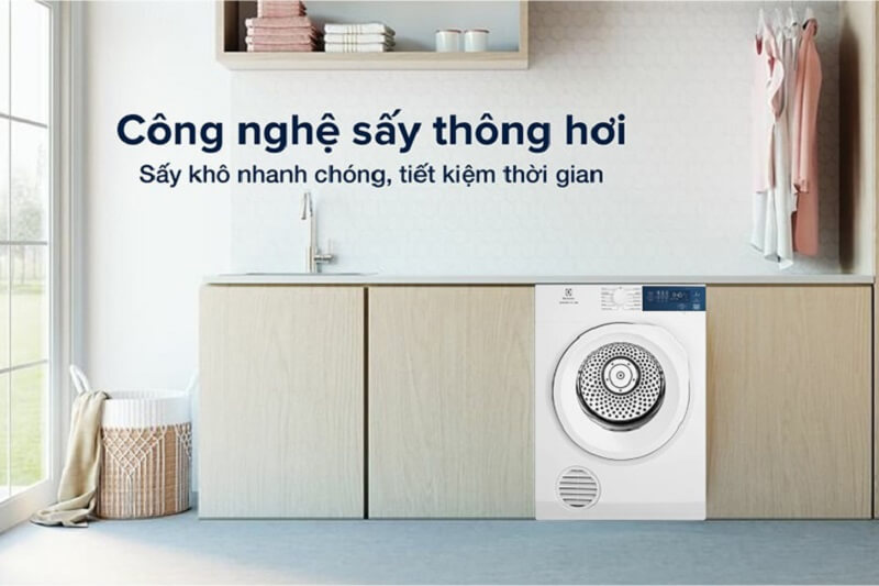 Máy Sấy Thông Hơi Electrolux 7.5 Kg EDV754H3WB