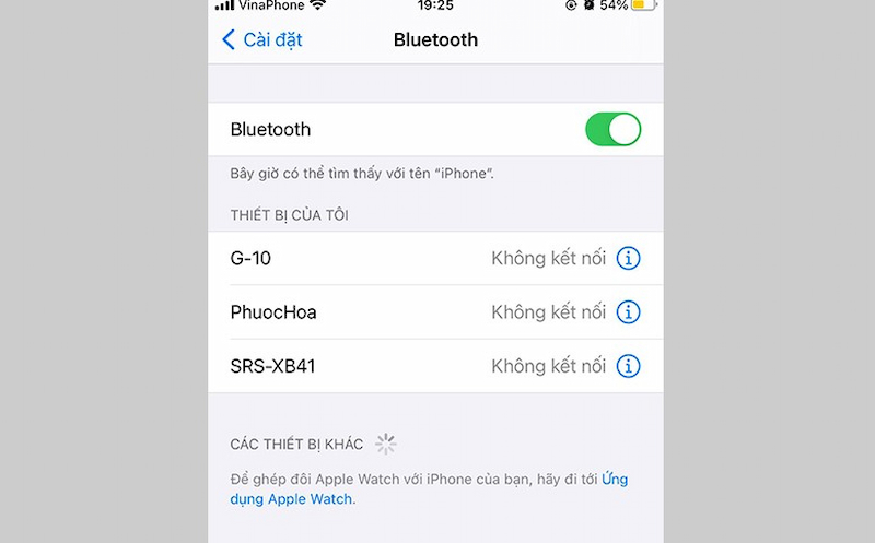 Mở bluetooth trên điện thoại để kết nối gậy tự sướng 