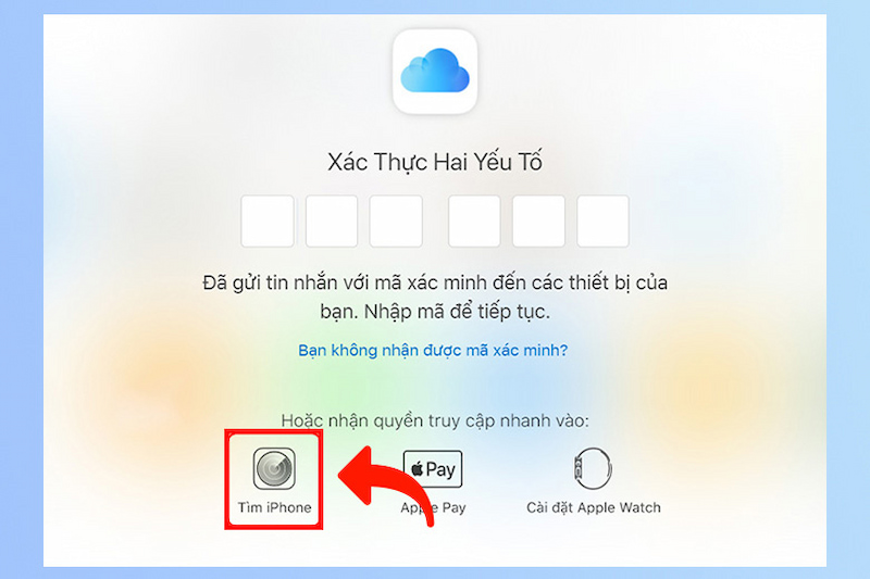 Chọn tính năng tìm iPhone