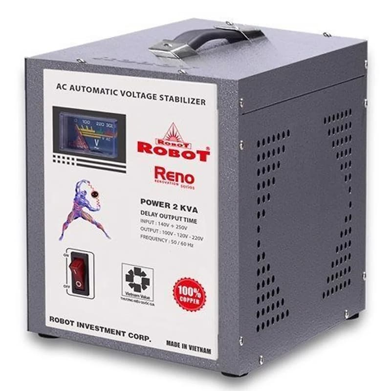 Ổn áp Robot 2KVA (140V-250V) RENO 818 có thiết kế nhỏ gọn