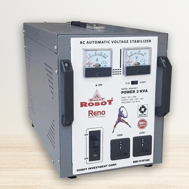 Ổn áp Robot 3KVA (90V-250V) RENO 818 có kích thước nhỏ gọn